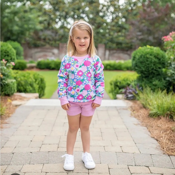 Grace and James Kids Summer Blooms Crewneck Sweater Set - Picture 2 of 2